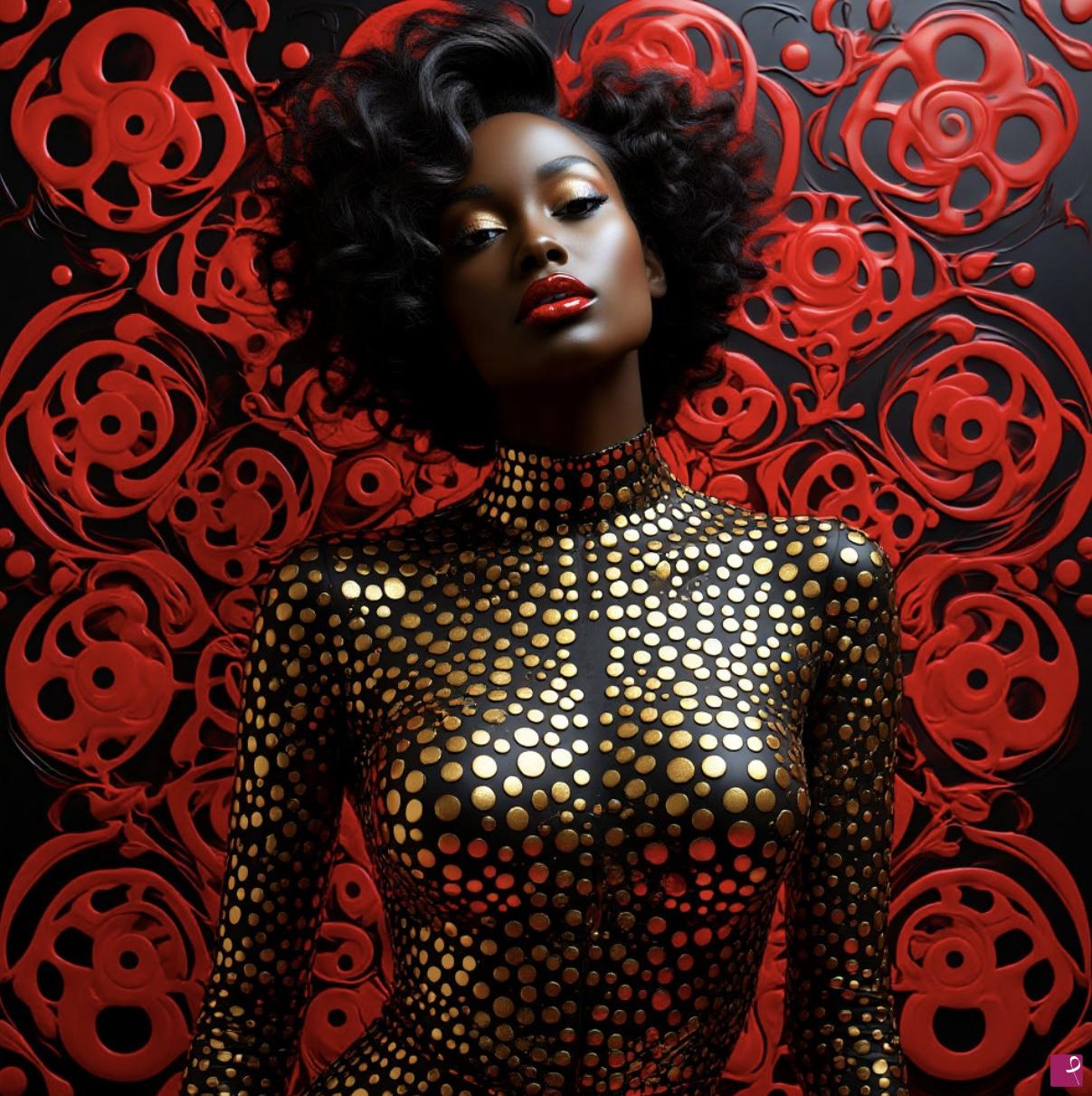 quadri in vendita online - Girl near red wall