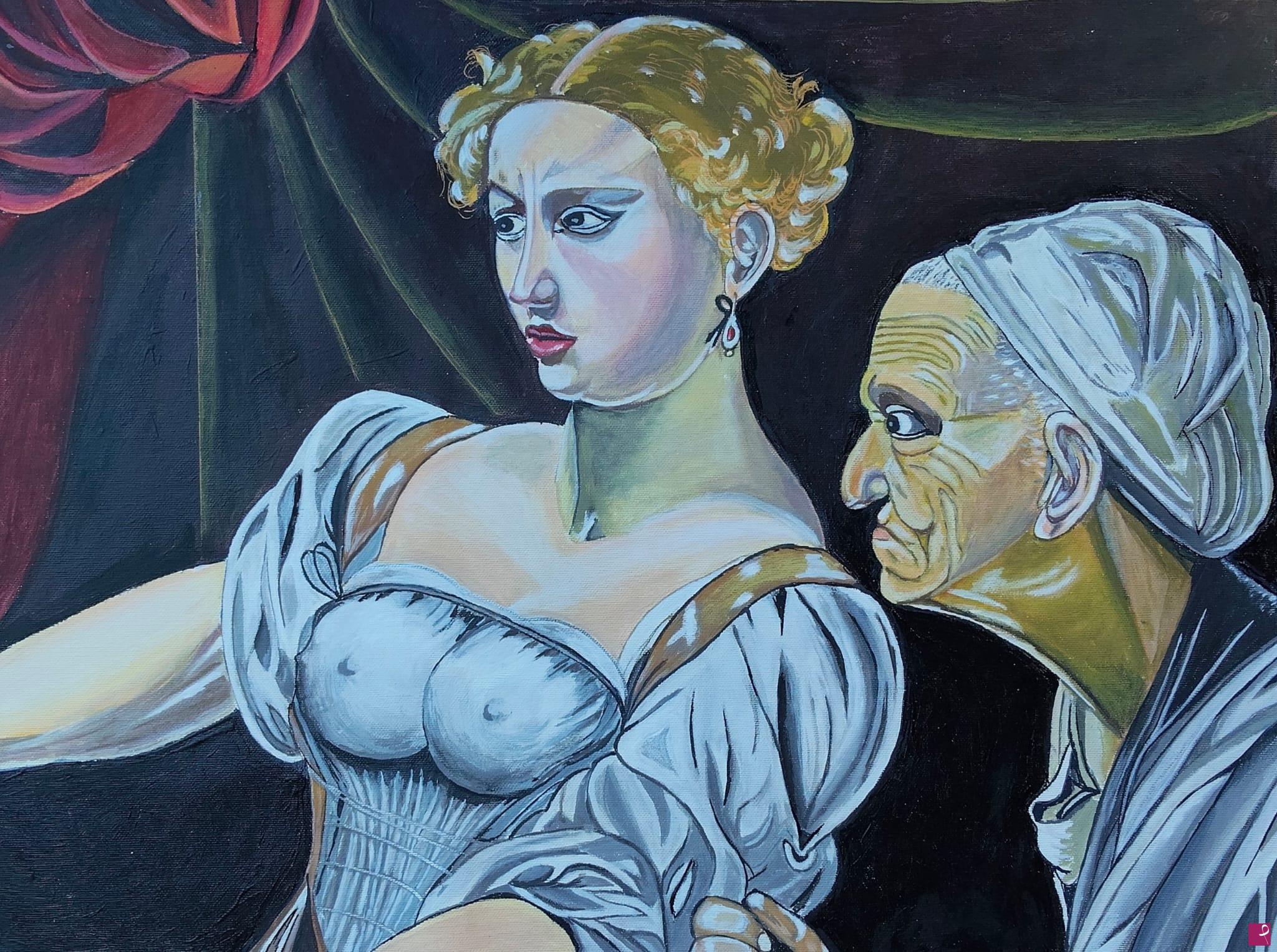 quadri in vendita online - Giuditta e Oloferne Rivisitazione del Caravaggio