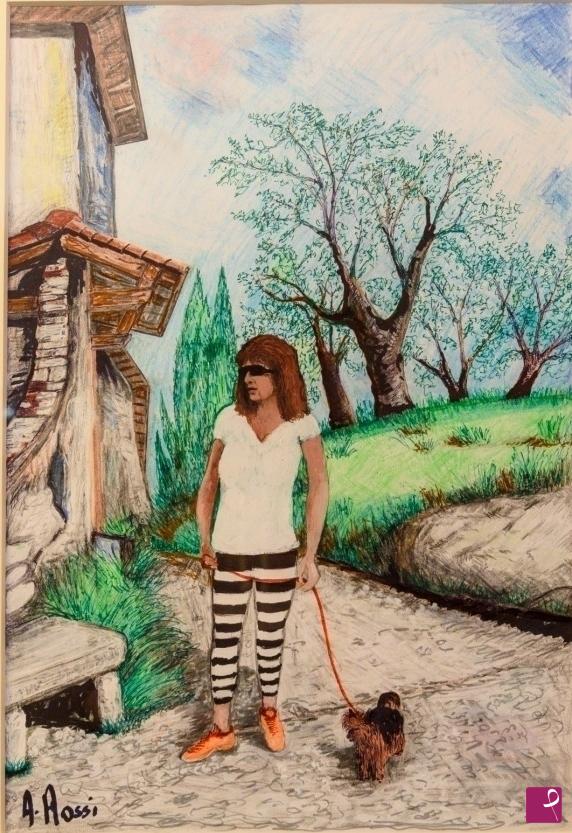 quadri in vendita online -  GIULIA -SGUARDO SUL LAGO DI GARDA  (2018)