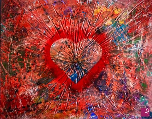 quadri in vendita online - Giustino Bianco - Rosso Cuore