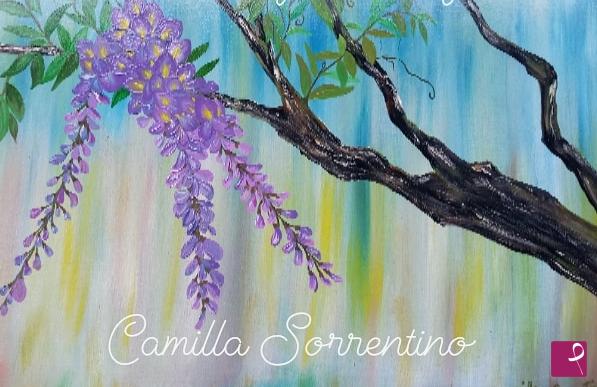 quadri in vendita online - Glicine in fiore 