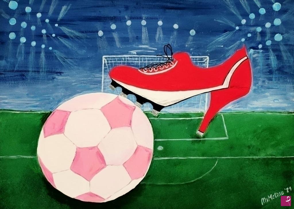 quadri in vendita online - Gol di tacco a spillo