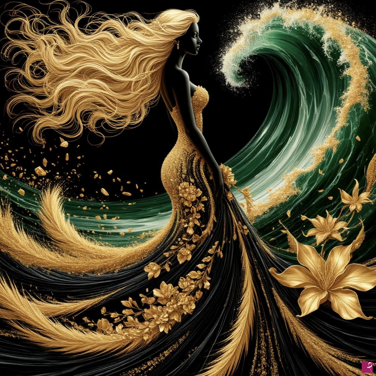 quadri in vendita online - Gold Lady