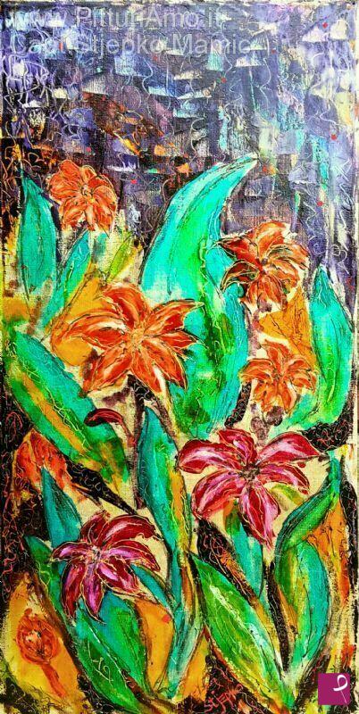 quadri in vendita online - Golden flowers