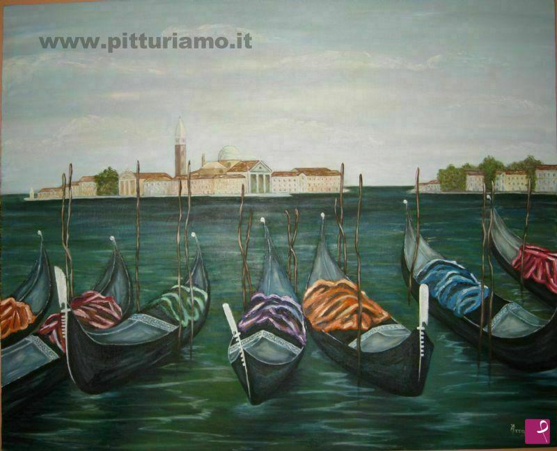 Miniatura Quadro Gondola Venezia 1:12 &ndash; Accessorio Fatto A Mano Per Casa Delle Bambole