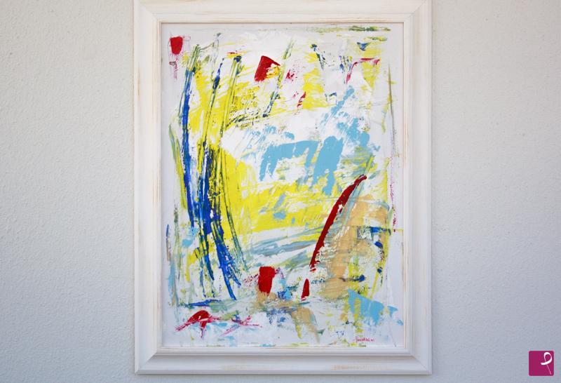 quadri in vendita online - graffito in giallo e blu