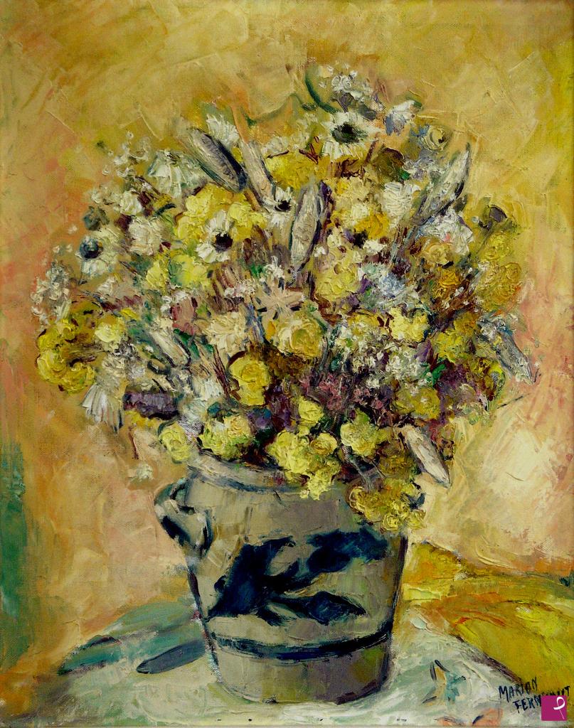 quadri in vendita online - Grande mazzo di fiori secchi in vaso di Colonia