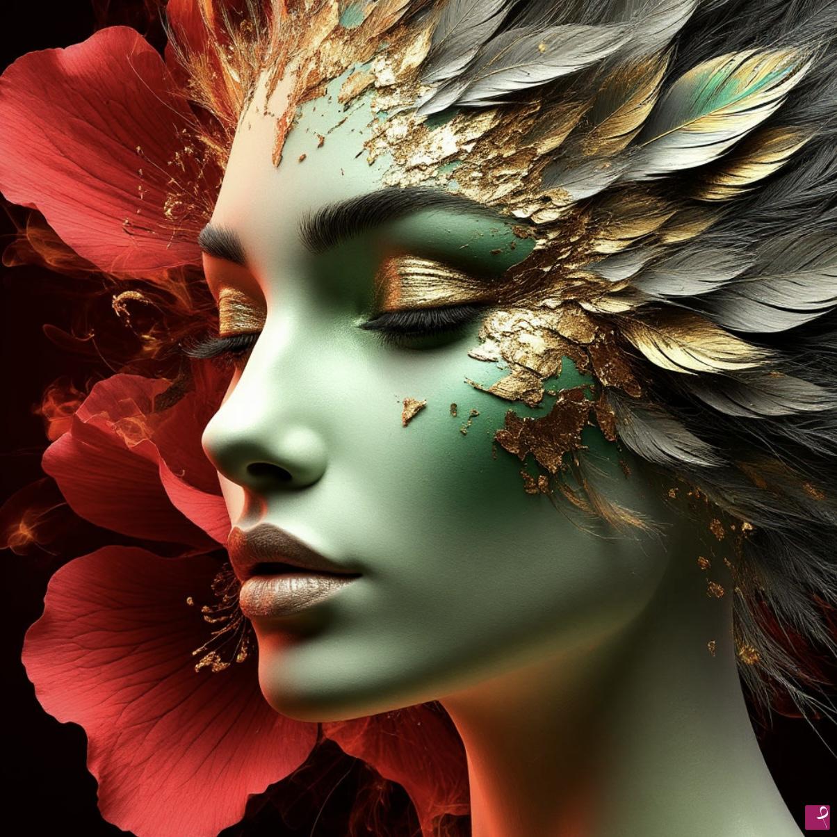 quadri in vendita online - Green girl2