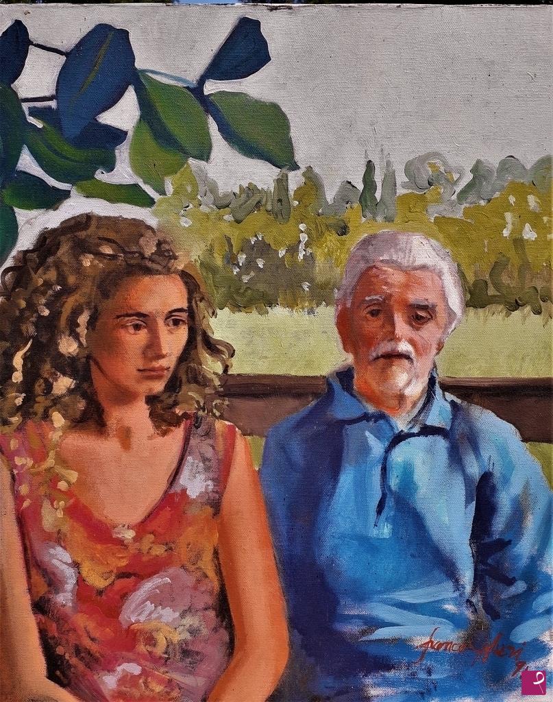 quadri in vendita online - Guido Conforti e la nipote Martina.