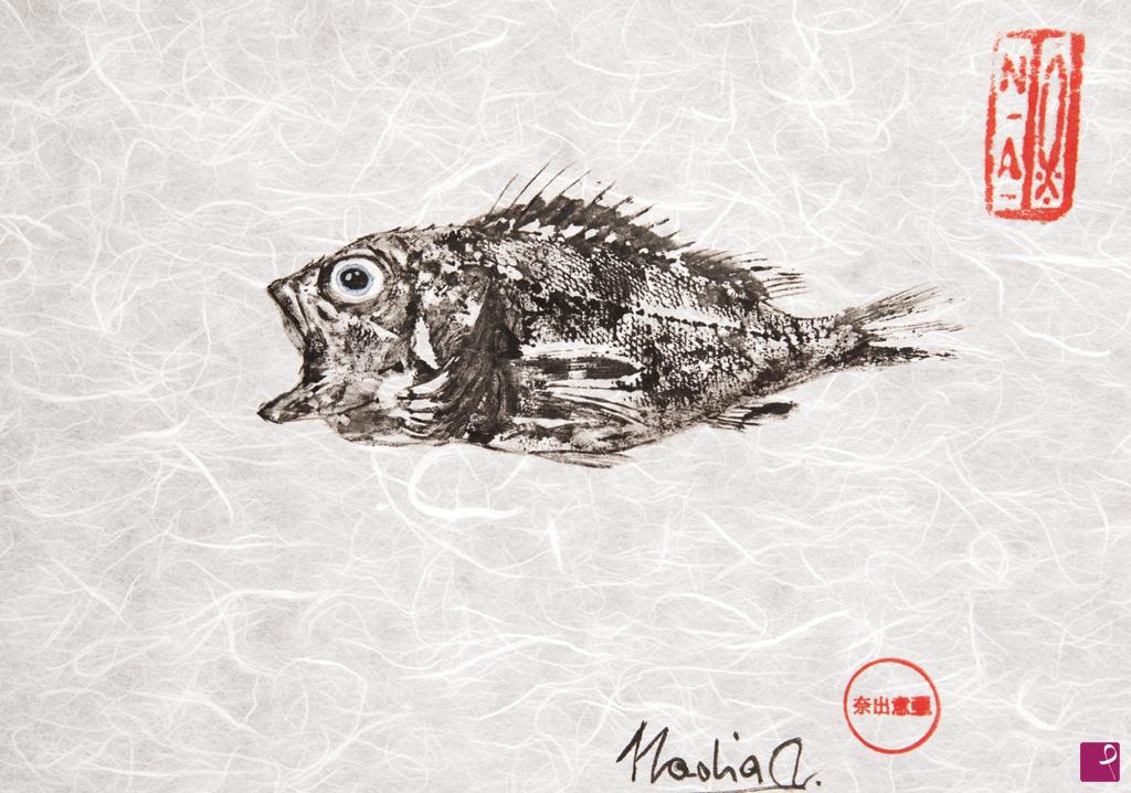 quadri in vendita online - Gyotaku Redfish - Scorfano