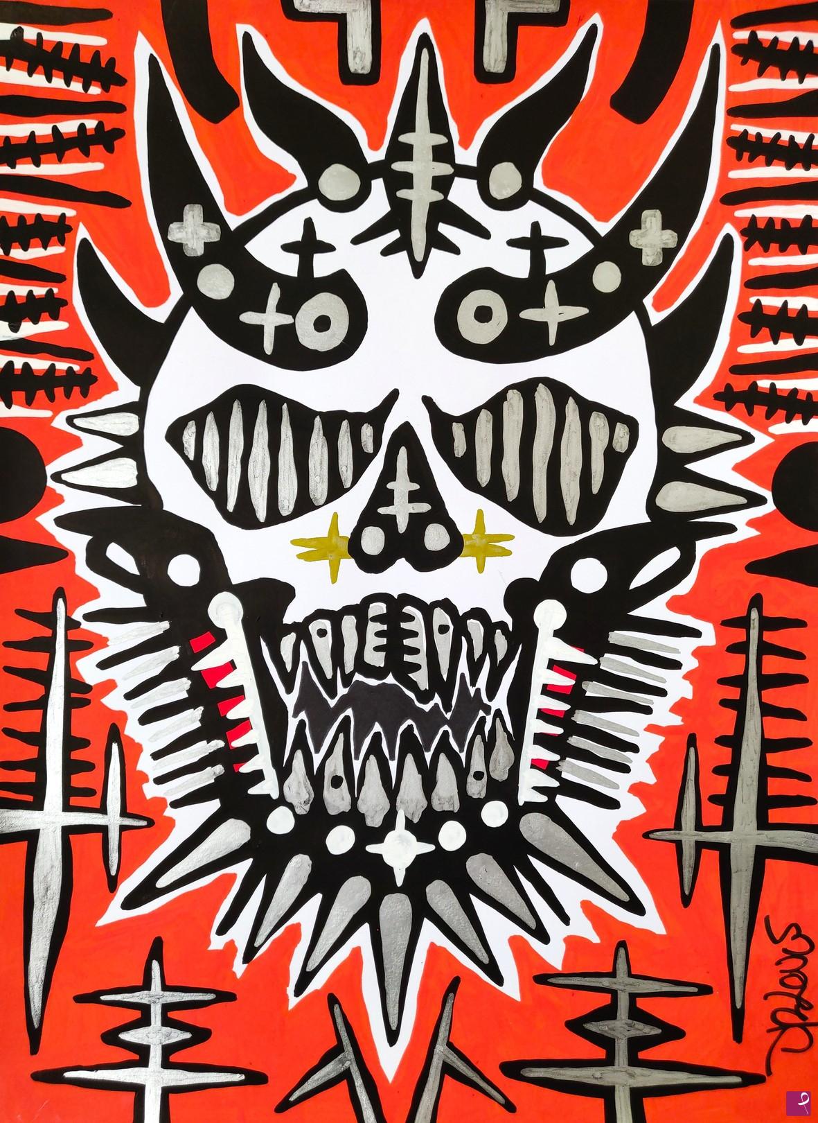 quadri in vendita online - Heavy metal skull