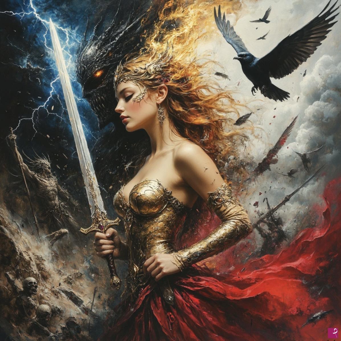 quadri in vendita online - Her sword