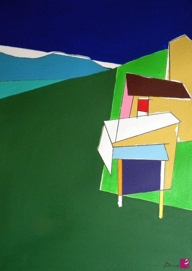 quadri in vendita online - Houses on the hills
