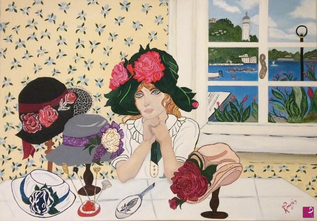 quadri in vendita online - I cappelli della nonna