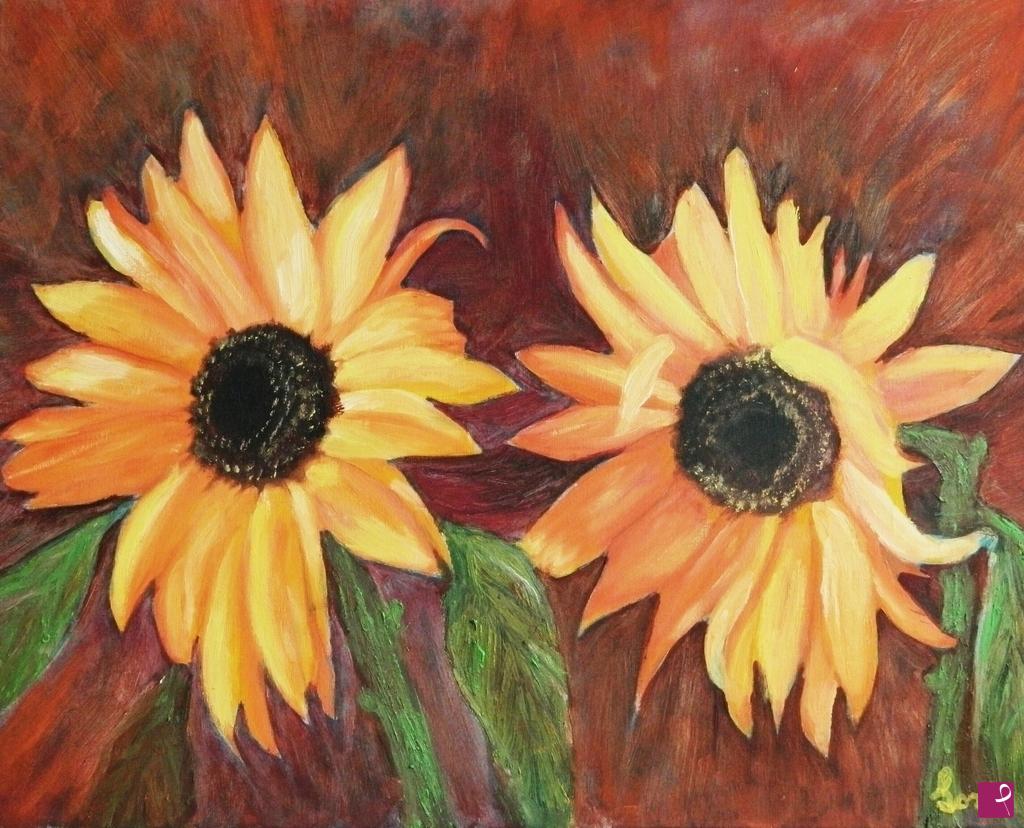 quadri in vendita online - I due girasoli