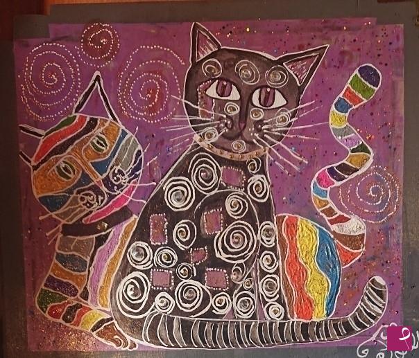 quadri in vendita online - I GATTI ARCOBALENO