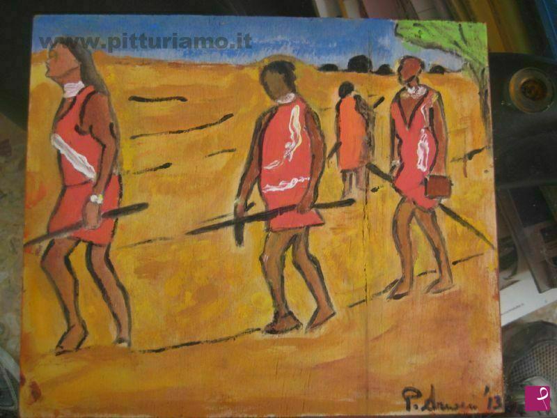 quadri in vendita online - I Masai del Kenya