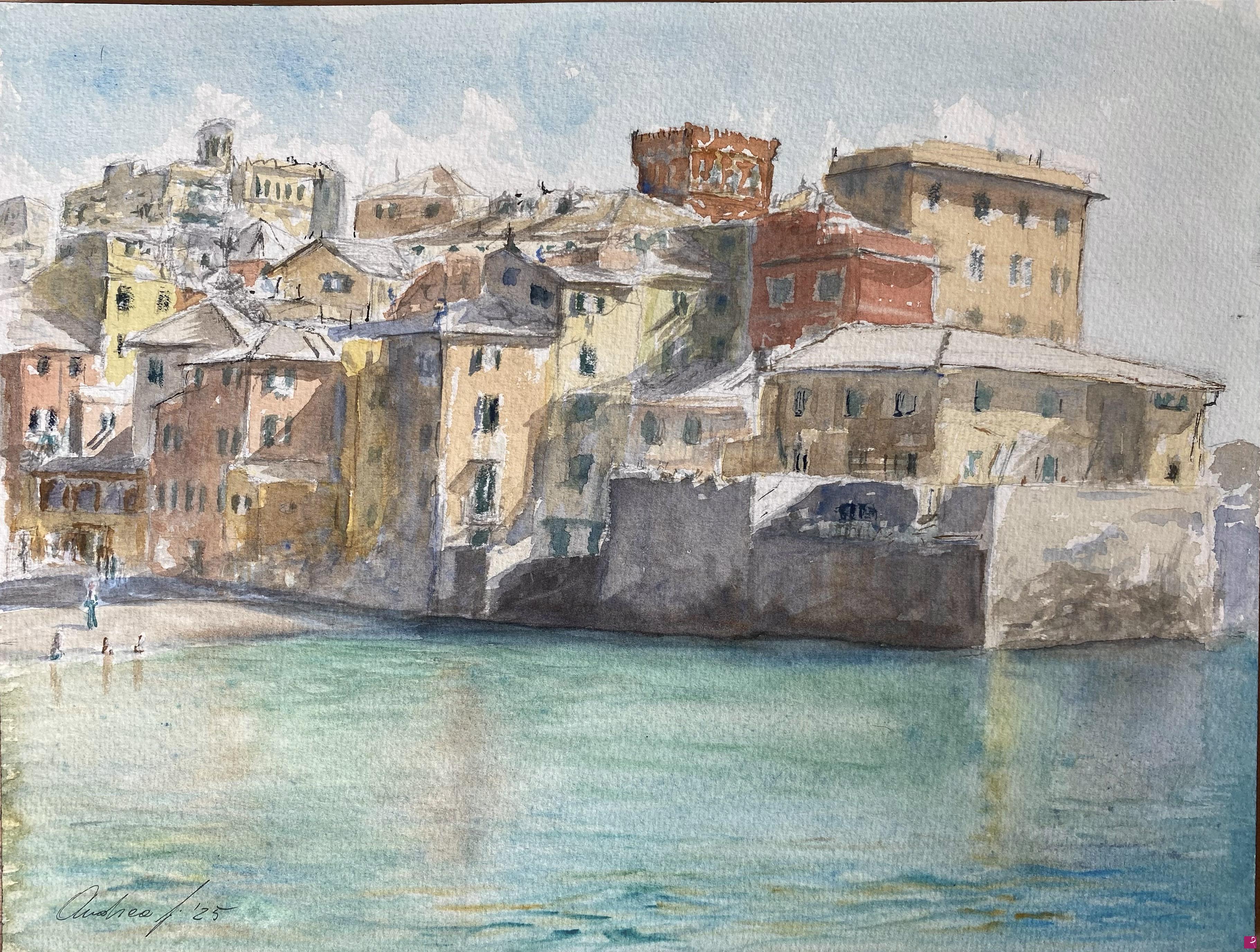 quadri in vendita online - Il borgo di Boccadasse 