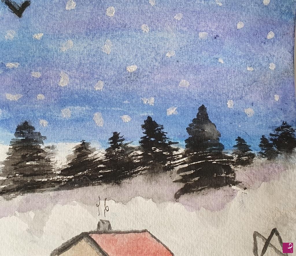 quadri in vendita online - Il bosco innevato