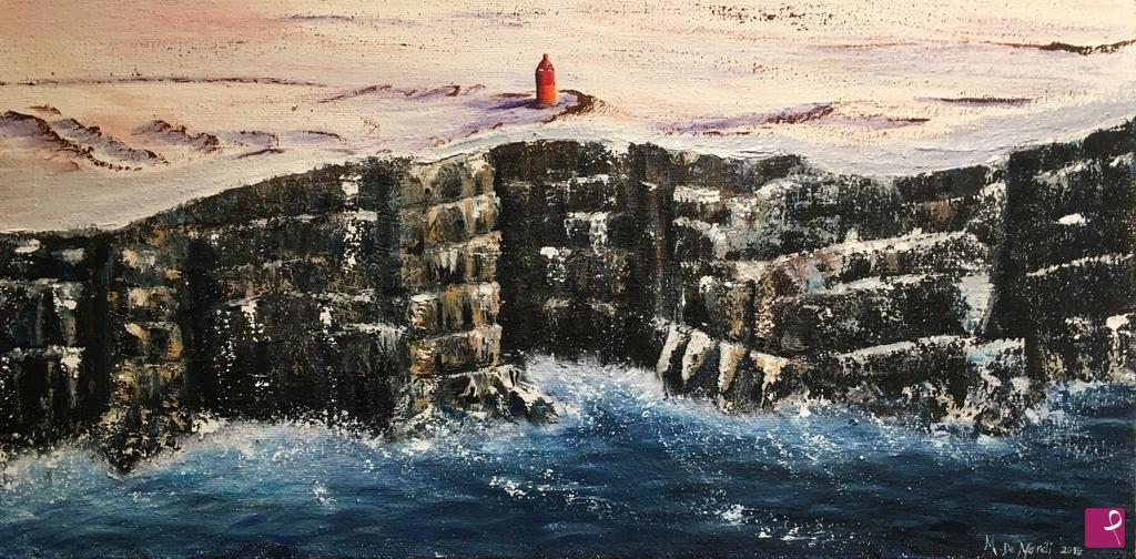 quadri in vendita online - IL FARO ROSSO DI KRYSUVIKUR - Islanda
