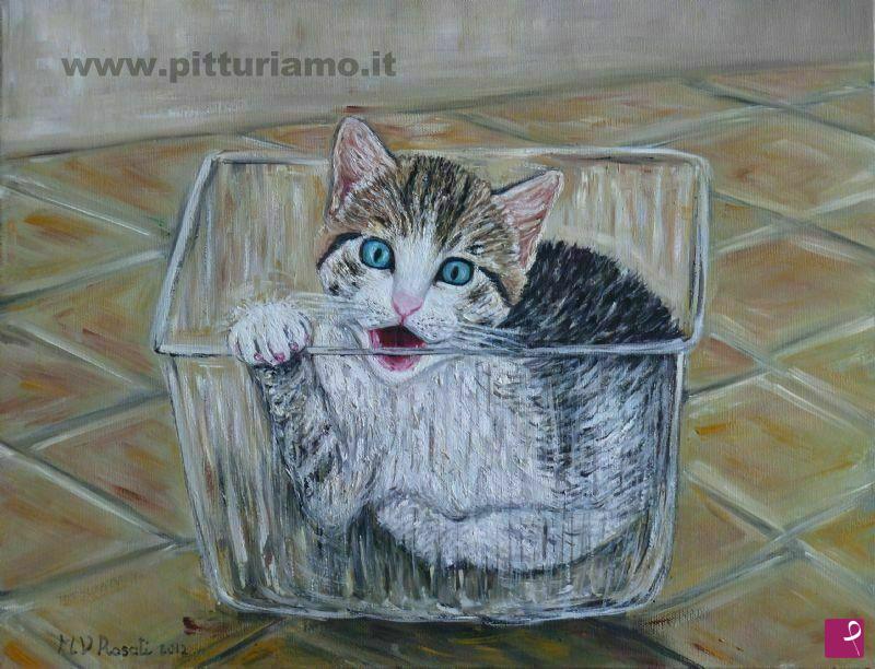 quadri in vendita online - IL GATTINO ROMOLO