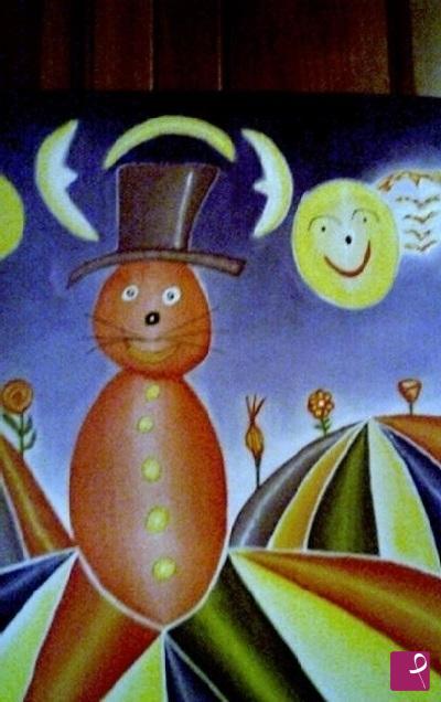 quadri in vendita online - Il gatto e la luna