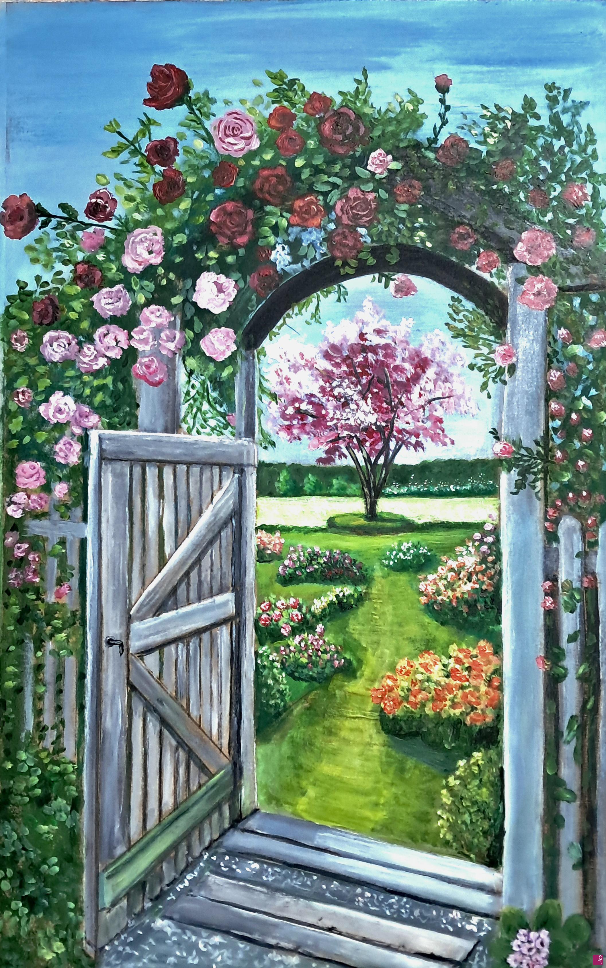 quadri in vendita online - Il giardino fiorito