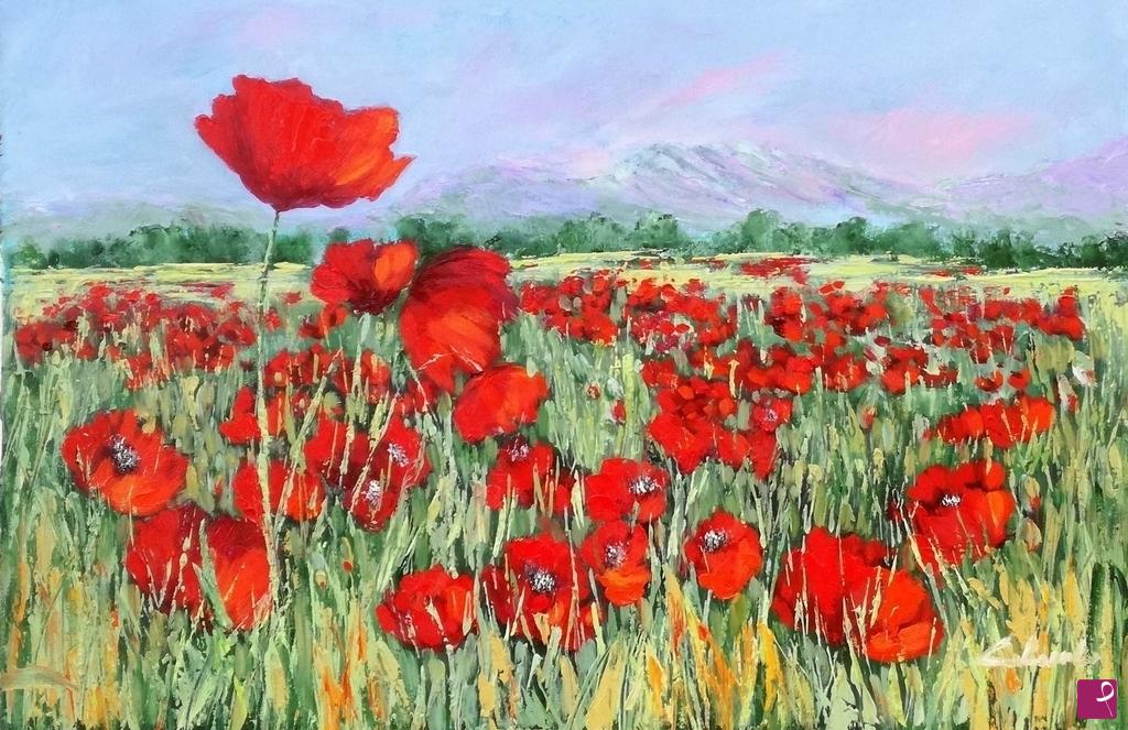 quadri in vendita online - Il mese di giugno si distese all'improvviso, come un campo di papaveri. Neruda
