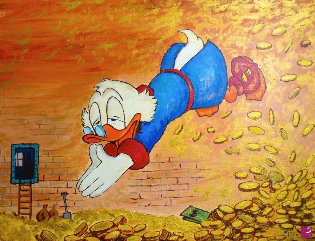 quadri in vendita online - Il tuffo di Paperone