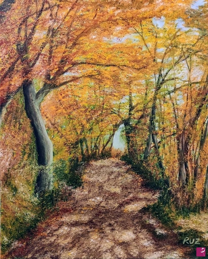 quadri in vendita online - Il viale dell'autunno