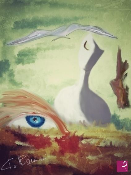 quadri in vendita online - IL VOLO DEL GABBIANO NELLA CITTÀ PERDUTA 