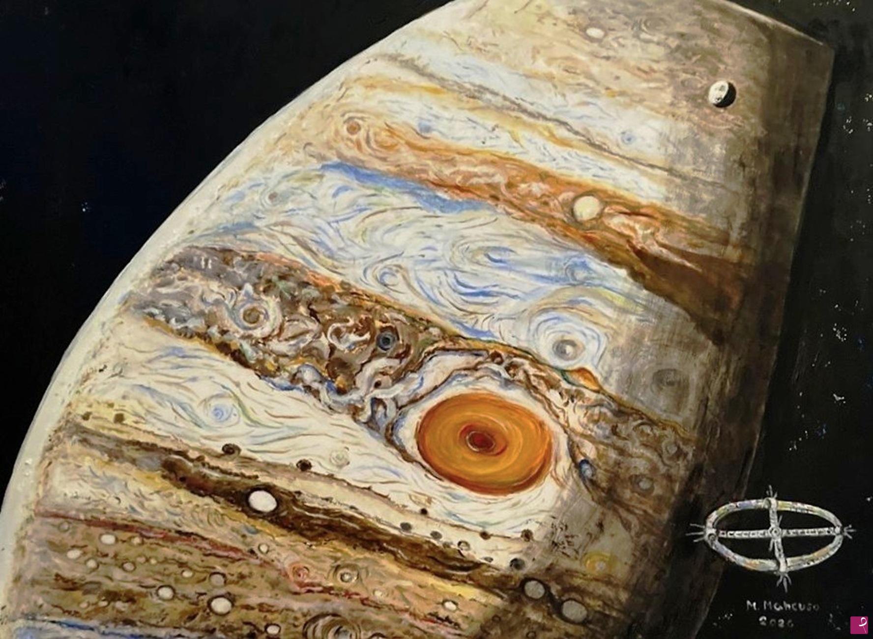 quadri in vendita online - In viaggio per Giove (2026) olio su tela - cm 70 x 50