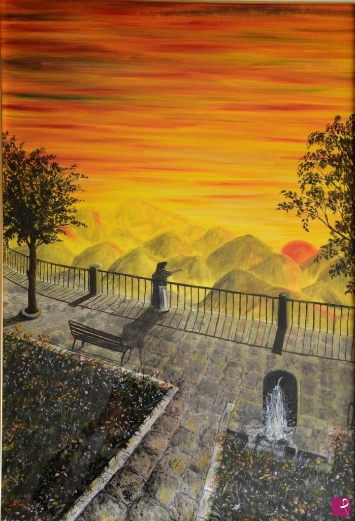 quadri in vendita online - INNAMORATI AL TRAMONTO