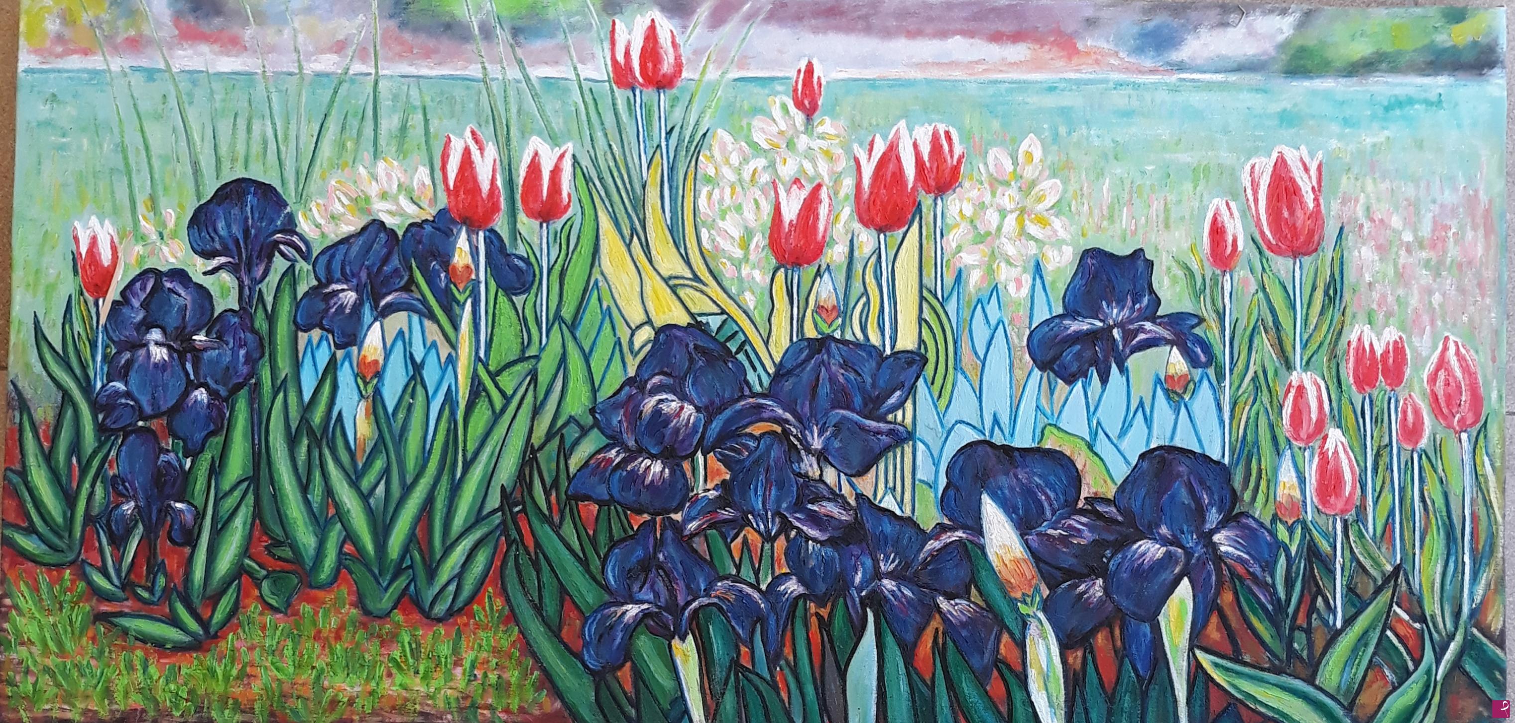 quadri in vendita online - IRIS E TULIPANI (2022)