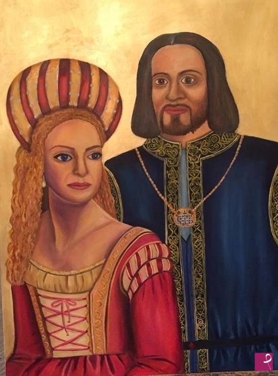 quadri in vendita online - Isabela D'Este e Federico II Gonzaga