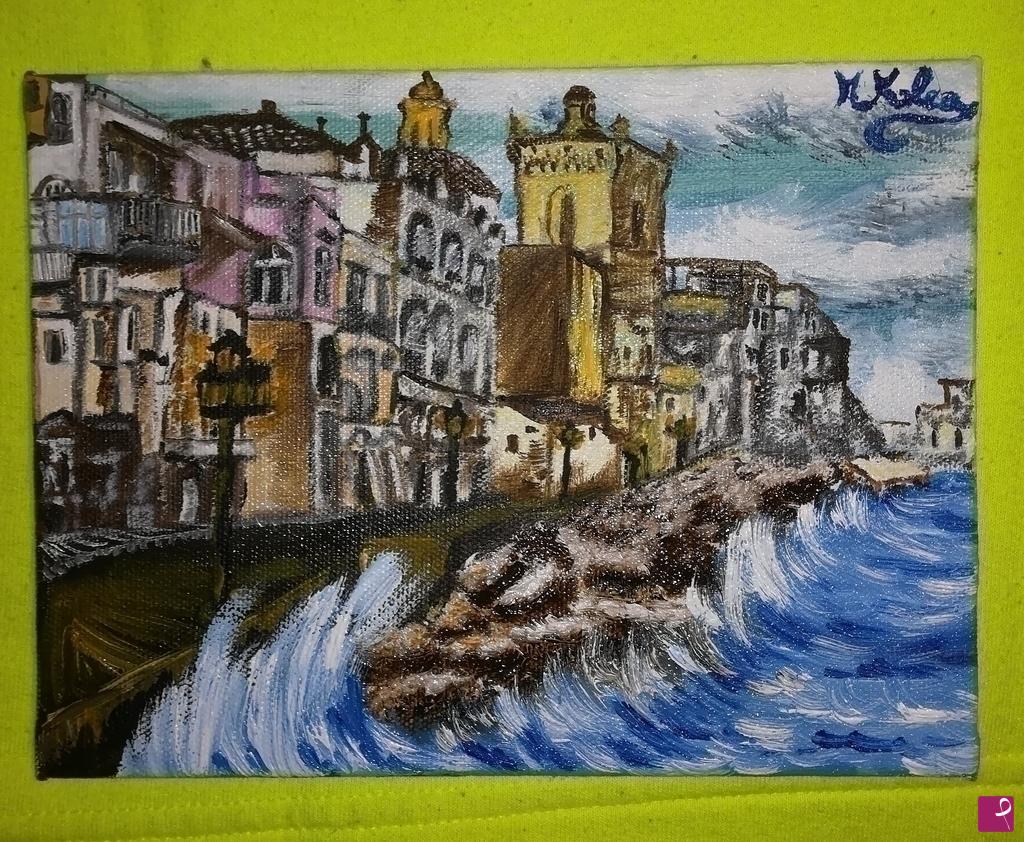 quadri in vendita online - Ischia... Il borgo antico