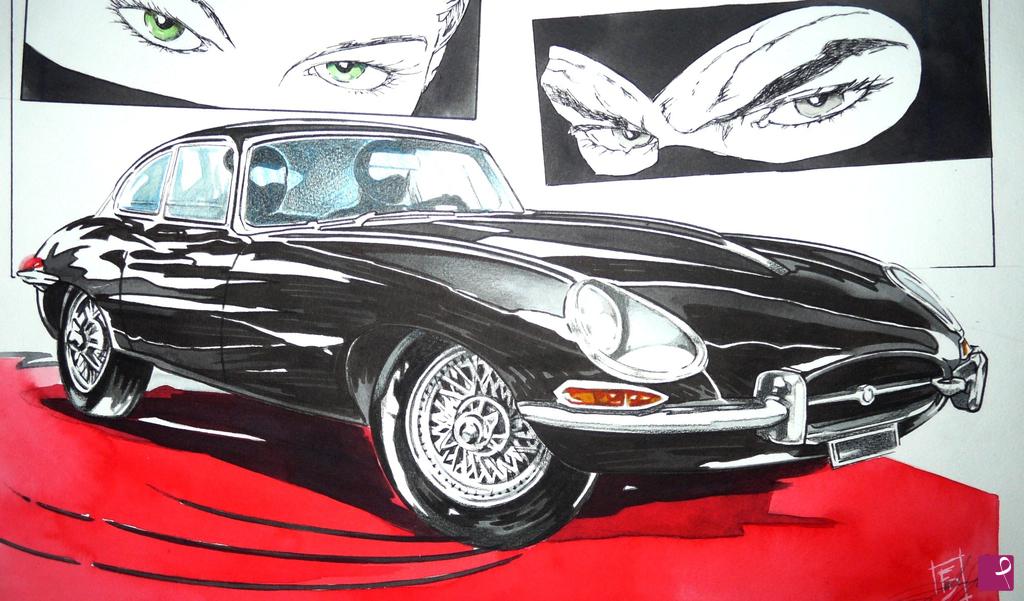 quadri in vendita online - JAGUAR E type - DIABOLIK 