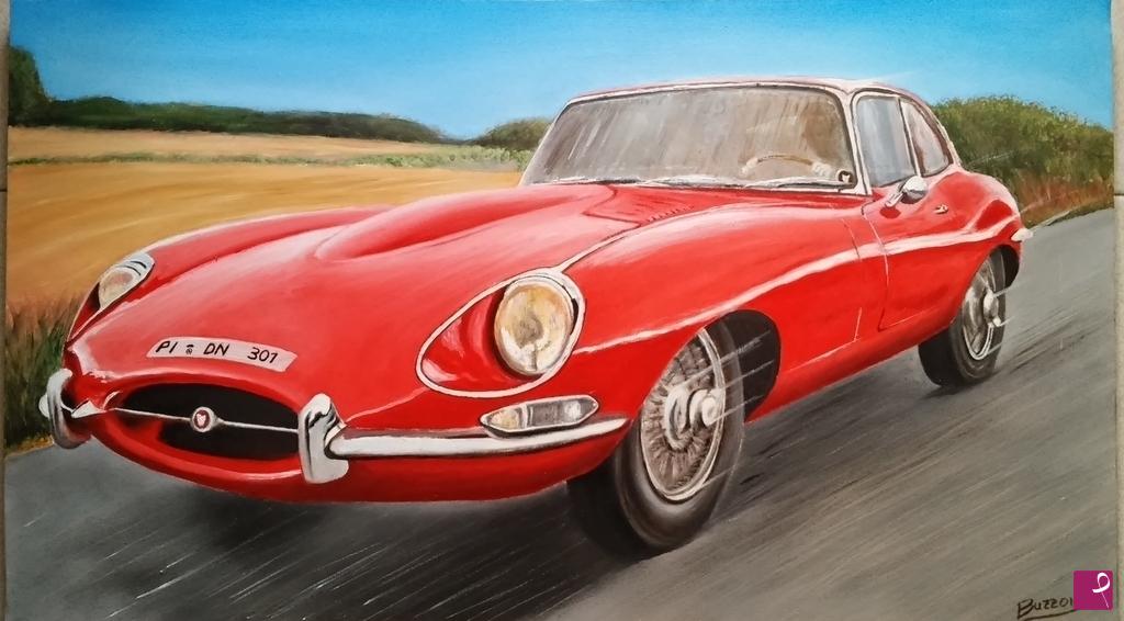 quadri in vendita online - Jaguar e-type coupé 