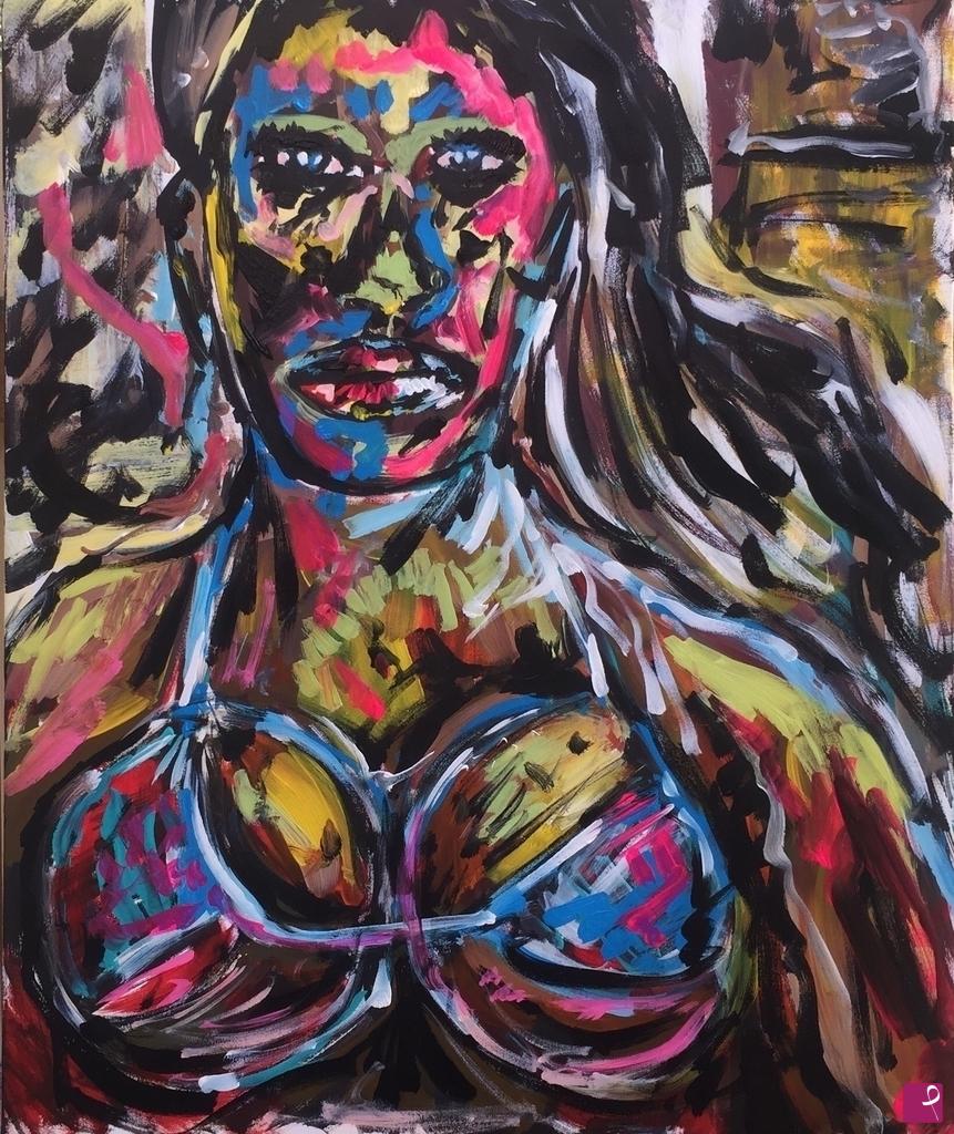 quadri in vendita online - Jamelia superstar, acrylic on canvas, cm 50 x cm 60, Occhiobello , 2020