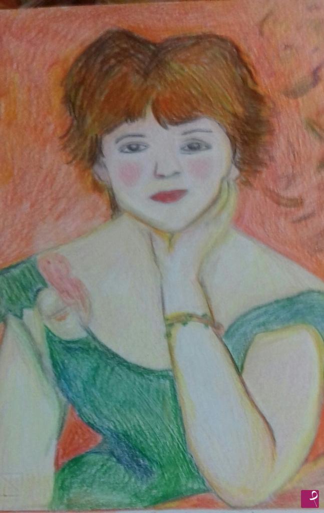 quadri in vendita online - Jeanne Samary in abito scollato