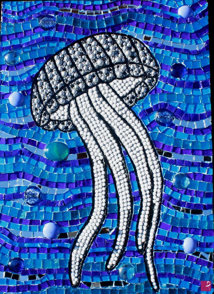 quadri in vendita online - Jellyfish - deep blue