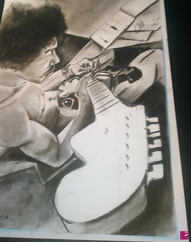 quadri in vendita online - Jimi Hendrix Guitar