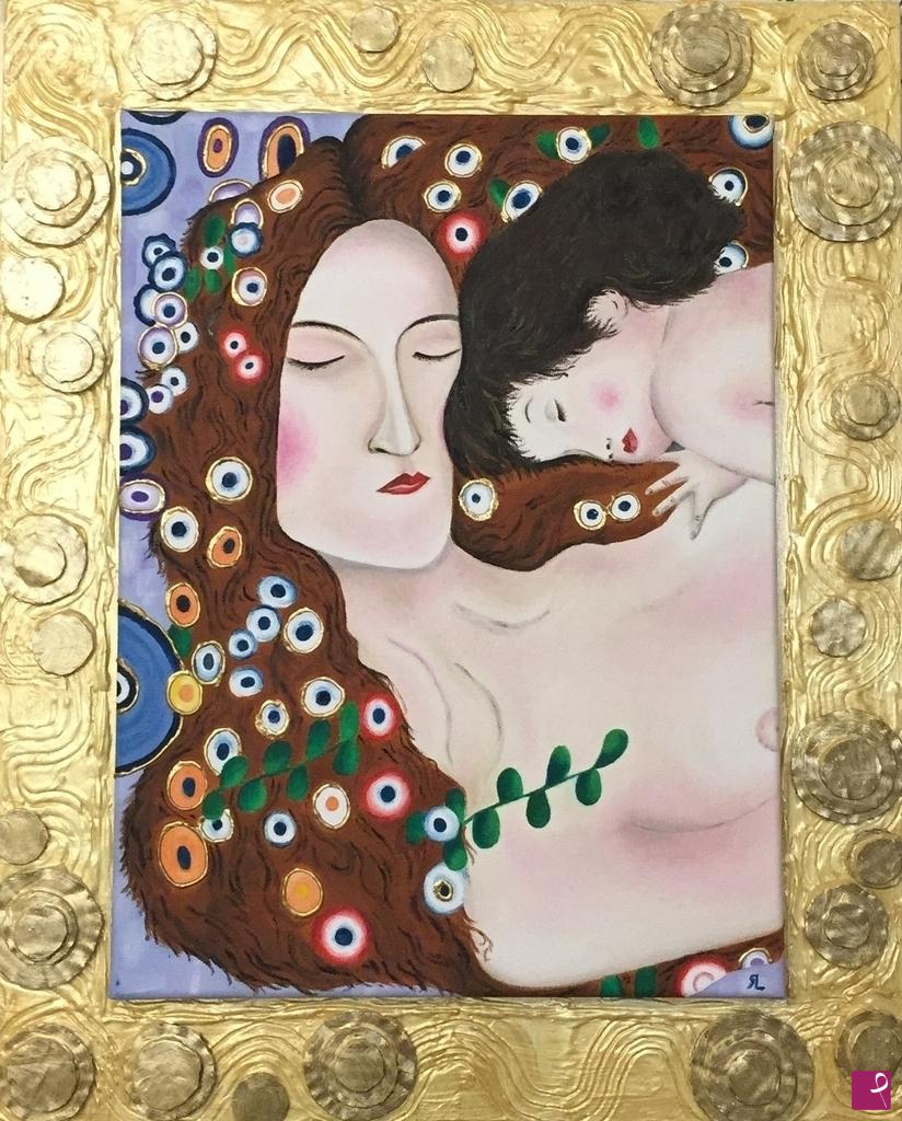 quadri in vendita online - Klimt - madre e figlio