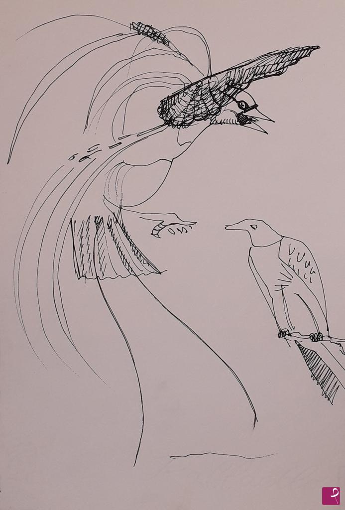 quadri in vendita online - L' uccello del Paradiso, studio.