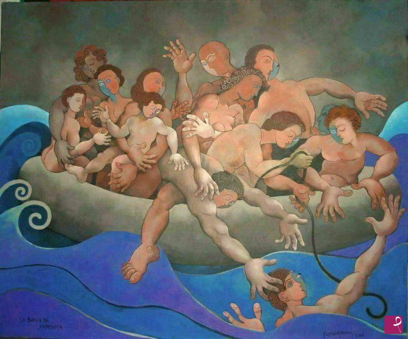 quadri in vendita online - la barca di lampedusa