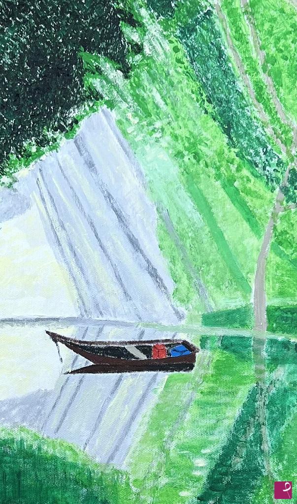 quadri in vendita online - LA BARCA NEL VERDE