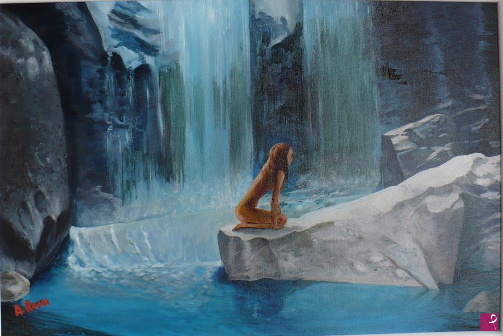 quadri in vendita online - LA CASCATA CON FIGURA FEMMINILE  (2010)