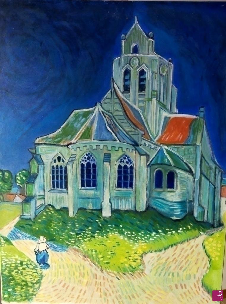 quadri in vendita online - La chiesa di Auvers- Van gogh