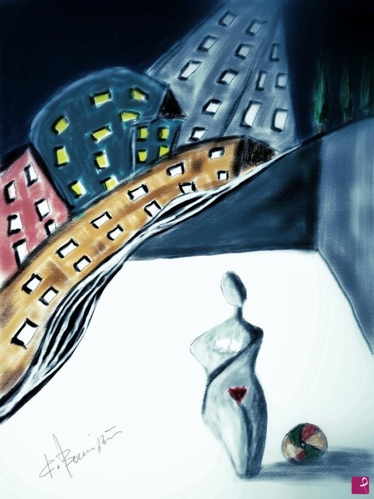 quadri in vendita online - La città’ blu’ 
