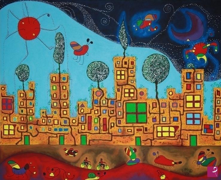quadri in vendita online - La città della gioia 1